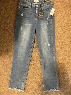 Perfection Light Blue Distressed Cropped Jeans